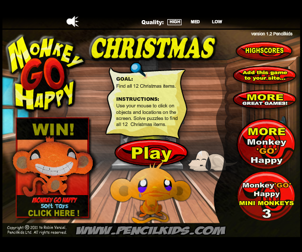 Game Chú Khỉ Buồn Giáng Sinh – Giúp chú Khỉ vui mùa Noel