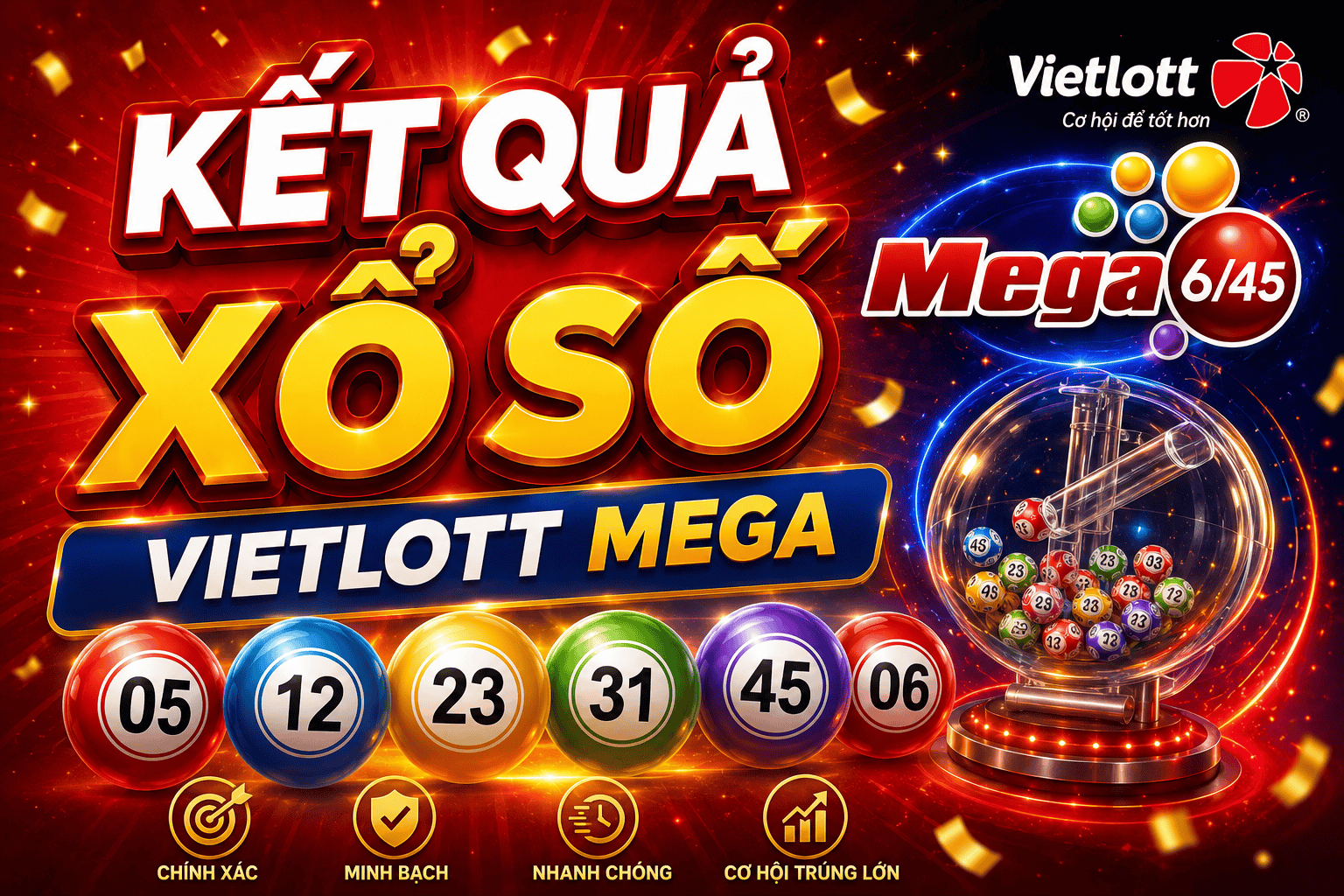 Bảng Kết Quả Xổ Số Vietlott 17/5: Tra Cứu Giải Thưởng Xổ Số Mega 6/45